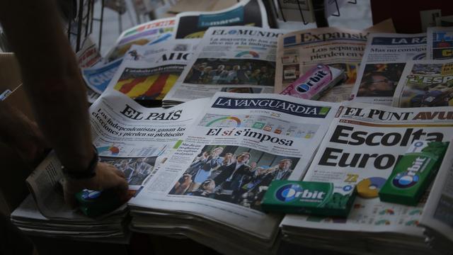 Le Parlement catalan a voté en faveur de la rupture avec l'Espagne. [key - AP Photo/Francisco Seco]