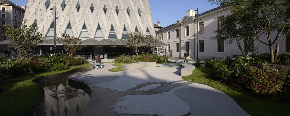 Le nouveau bâtiment du Musée d'ethnographie de Genève. [Keystone - Martial Trezzini]