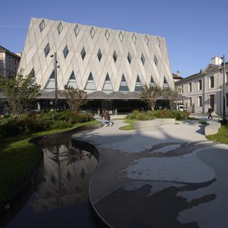 Le nouveau bâtiment du Musée d'ethnographie de Genève. [Keystone - Martial Trezzini]