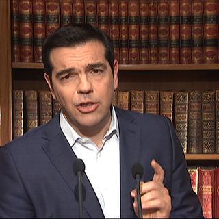 Alexis Tsipras lors de son allocution télévisée. [ERT/AFP]