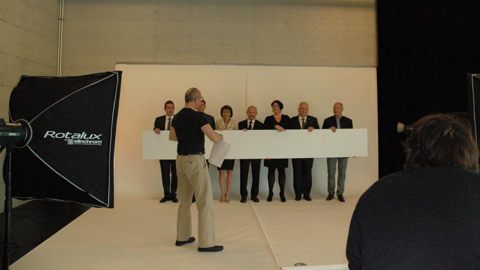 Les candidats du PDC Fribourg lors de leur shooting photo.