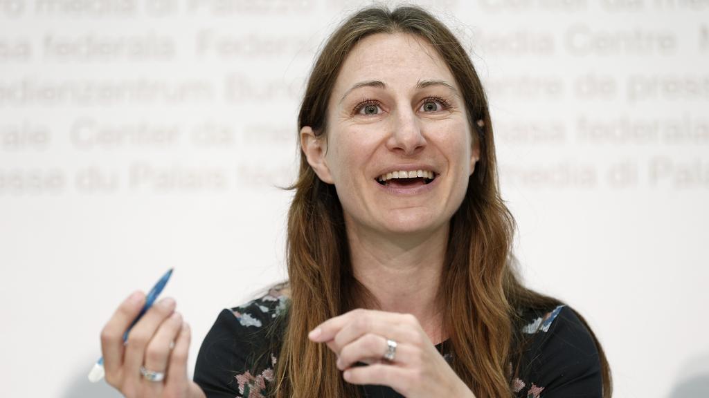 Adèle Thorens, co-présidente des Verts suisses. [Keystone - Peter Klaunzer]