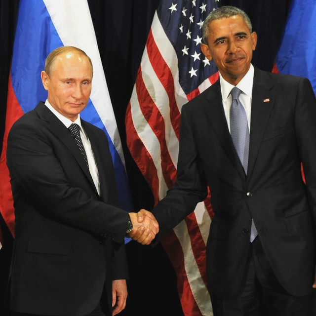 Les présidents Vladimir Poutine et Barack Obama le 28.09.2015 à New York. [Anadolu Agency/AFP - Russian Presidential Press and Information Office]