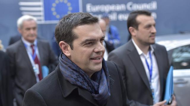 Alexis Tsipras à son arrivée au sommet européen, à Bruxelles. [Pool/EPA/Keystone - Eric Vidal]