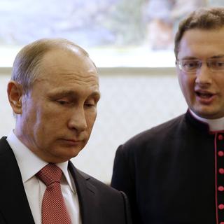 Vladimir Poutine s'entretient avec le pape François au Vatican. [AP Photo/Keystone - Gregorio Borgia]
