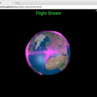Le site Flight Stream permet de visualiser le trafic aérien au niveau mondial. [callumprentice.github]