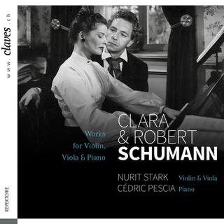 Pochette du CD de "Clara & Robert Schumann: Works for Violin/Viola & Piano" de Cédric Pescia et Nurit Stark. [claves.ch]