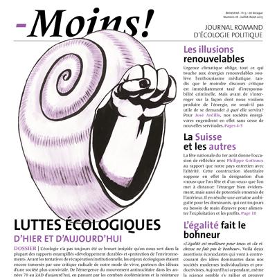 Couverture du magazine "Moins". [achetezmoins.ch]