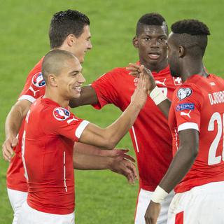 Suite à sa large victoire face à St-Marin, la Suisse est qualifiée pour l'Euro 2016. [Keystone - Dominik Baur]