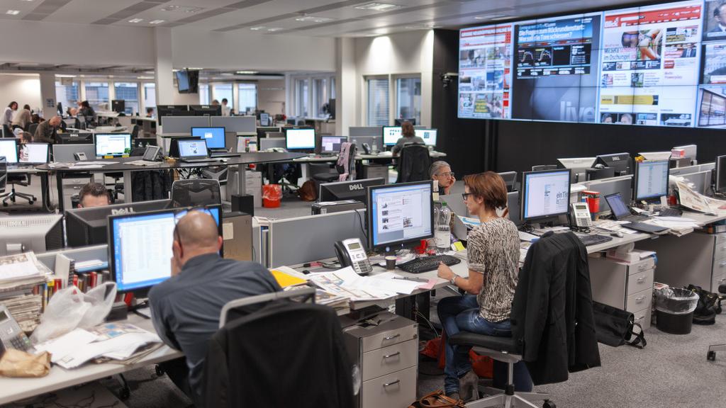 La newsroom de Ringier à Zurich. [Keystone - Gaetan Bally]