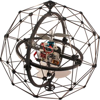 Le drone de la société Flyability est entouré d'une coque sphérique qui lui permet de "voler au contact". [flyability.com]