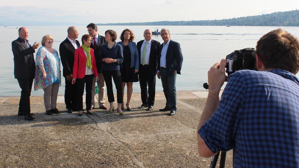 Les Verts genevois au bord du lac. [Victorien Kissling]