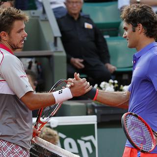 Wawrinka et Federer. [key - AP Photo/Francois Mori]