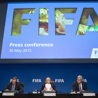 Conférence de presse de la FIFA le samedi 30 mai. [AP/Keystone - Ennio Leanza]