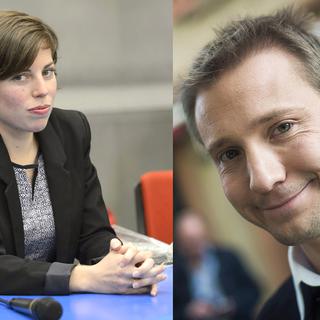 Lisa Mazzone (Verts-GE) et Philippe Nantermod (PLR-VS) sont les deux plus jeunes élus romands au Conseil national.