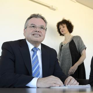 Le conseiller communal Pierre-André Monnard, à gauche. [Laurent Gillieron]