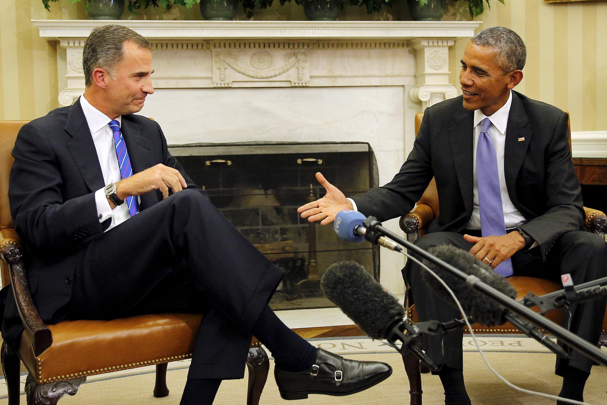 Le président américain Barack Obama tient à coopérer avec l'Europe pour la crise migratoire, a-t-il annoncé lors de la visite du roi Felipe VI . [REUTERS - Carlos Barria]