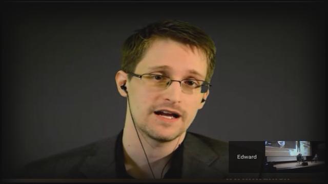 Edward Snowden lors de la vidéoconférence organisée par le FIFDH à Genève.