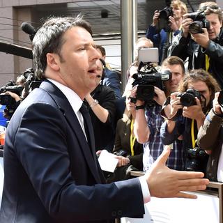 Matteo Renzi à son arrivée à Bruxelles. [AFP - Philippe Huguen]