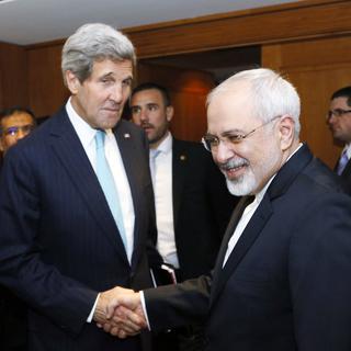 John Kerry et Mohammad Javad Zarif ce mercredi à Genève. [Reuters - Rick Wilking]