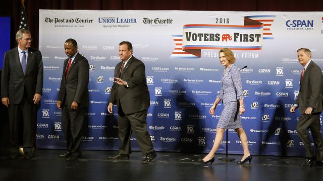 Les candidats républicains à Manchester, dans l'Etat du New Hampshire, lundi 3 août. [Keystone - Jim Cole - AP Photo]