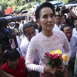 L'opposante birmane Aung San Suu Kyi après le scrutin, le 9 novembre. [Soe Zeya Tun]