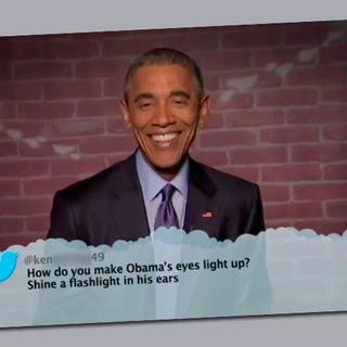 Barack Obama lit à la TV les "méchants tweets" qui lui sont adressés. [ABC]