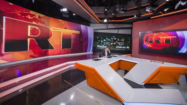 La télévision pro-gouvernementale Russia Today diffuse des émissions en anglais. [RIA Novosti/AFP - Evgeny Biyatov]