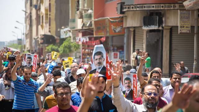 Des partisans du président déchu Morsi avait déjà manifesté contre la sentence de 20 ans de prison il y a trois semaines. [Belal Wagdy / Anadolu Agency]