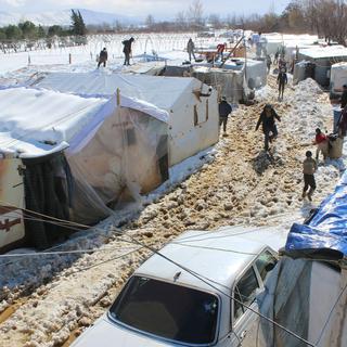 Camp de réfugiés syriens dans la Bekaa libanaise, janvier 2015. [STR/AFP]