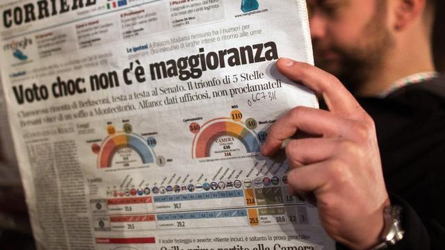 La une du quotidien italien Corriere della Sera au lendemain de votations en Italie [EPA/MICHAEL KAPPELER]