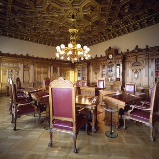 La salle du Conseil fédéral, à Berne. [Keystone - Gaëtan Bally]