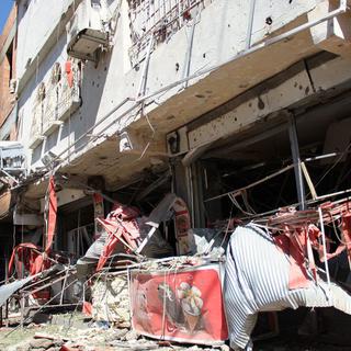 Immeuble détruit à Silvan, près de Diyarbakir, 18.08.2015. [EPA/Keystone]