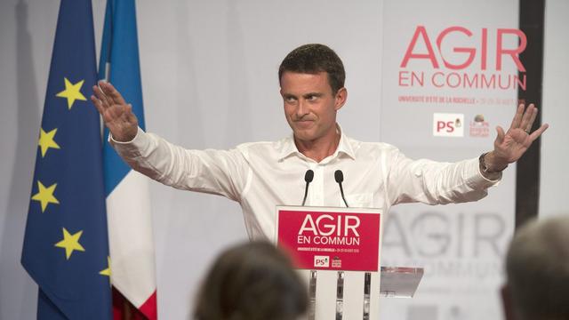 Manuel Valls lors de son discours de clôture de l'université d'été du PS.