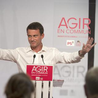 Manuel Valls lors de son discours de clôture de l'université d'été du PS.