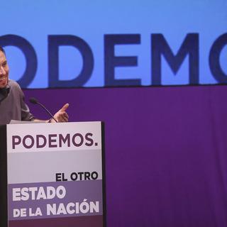 Le secrétaire général de Podemos, Pablo Iglesias. [EPA/Keystone - Ballesteros]