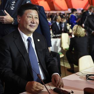 Le président chinois Xi Jinping lors de l'ouverture de la COP21, lundi. [Pool/AP/Keystone - Eric Feferberg]