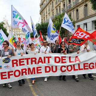 Manifesation contre la réforme du collège à Marseille, le 19 mai 2015. [Citizenside/AFP - Jean-François Gil]