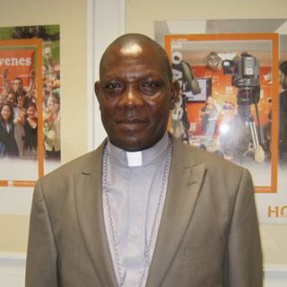 Oliver Dashe, évêque du diocèse de Maiduguri, dans le nord-est du Nigeria. [RTS - Valérie Demon]