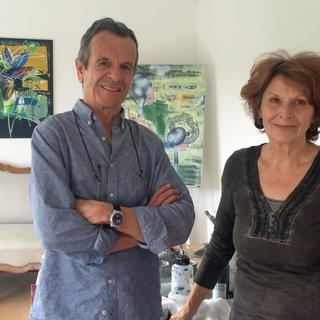 Claudine et Jürg Wegelin-Miserez dans l'atelier de Claudine à Bremgarten, près de Berne. [RTS - Joëlle Beeler]