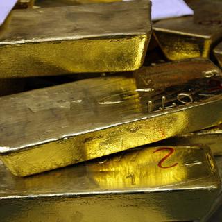 Des lingots d'or raffiné par Argor-Heraeus à Mendrisio en 2008. [Keystone - Karl Mathis]