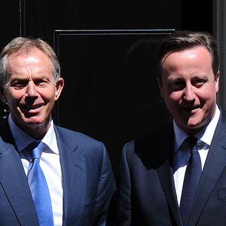 Tony Blair et David Cameron. [AFP - Carl Court]