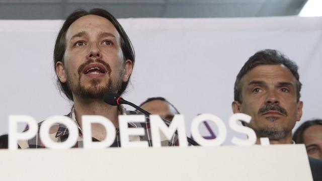 Pablo Iglesias, leader du parti espagnol Podemos. [EPA / Keystone - J. J. Guillen]