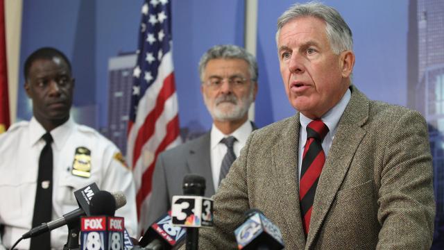 Le procureur Tim McGinty s'exprime lors d'une conférence de presse début octobre à Cleveland. [The Plain Dealer via AP - Lisa DeJong]