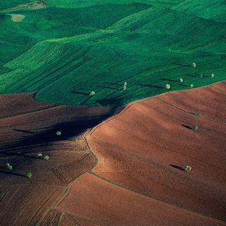 Paysage agricole bicolore entre Ankara et Hattousa, Anatolie, Turquie (40°00' N – 33°35' E). [RTS/ Yann Arthus-Bertrand / altitude-photo.com]
