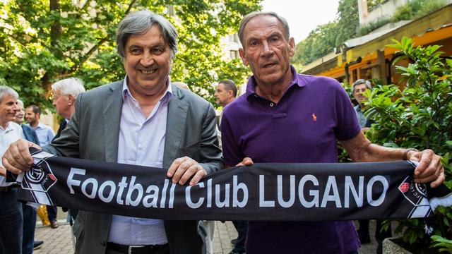 Le président du FC Lugano Renzetti Angelo et le nouveau coach Zdenek Zeman.
