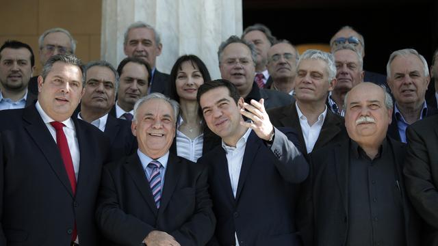 Le nouveau gouvernement grec emmené par Alexis Tsipras. [AP/Keystone - Lefteris Pitarakis]