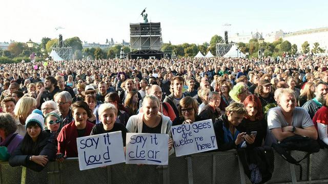 Les manifestants se sont réunis sur une place où plusieurs concerts ont eu lieu. [Herbert P.Oczeret]