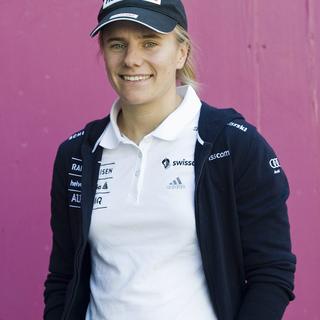 La Valaisanne Amélie Reymond, championne de télémark. [Keystone - Jean-Christophe Bott]