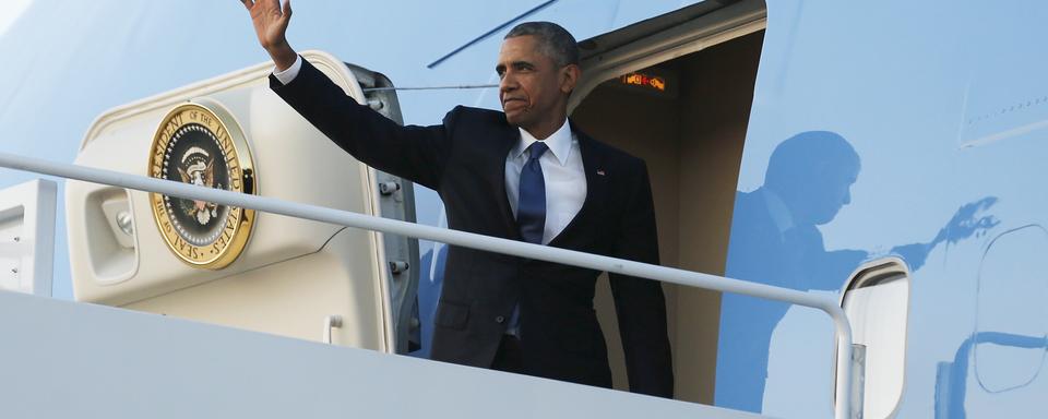 Barack Obama lors de son départ depuis les Etats-Unis jeudi. [Reuters - Jonathan Ernst]